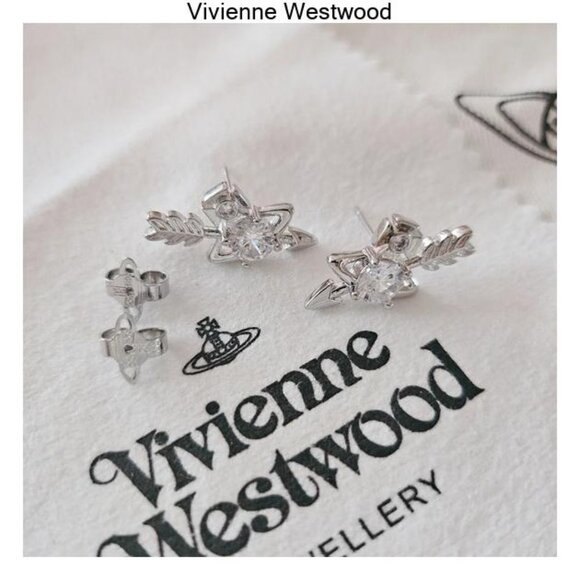 Vivienne Westwood single pearl rhinestone necklace bracelet set of 2 GOLD